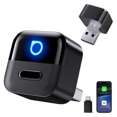 無線 CarPlay / Android Auto 轉接器, 黑, 1套