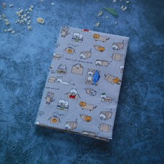 紙箱貓咪 書衣 書套 有四色 可調式 布書衣, 1個, 灰色,A6