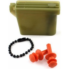 체인 및 케이스가 있는 뱅가드 밀리터리 이어 플러그오렌지 미디엄