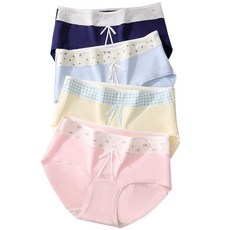 여성 부드러운 배색 순면 팬티 5p