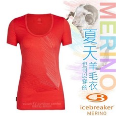 Icebreaker 羽毛漸層 女款輕薄透氣低圓領短袖羊毛排汗衣 150 TECH-LITE T恤