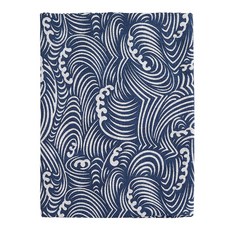 코튼린넨 책커버 웨이브 패턴 A5 218x149mm, 미드나잇블루