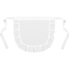 여성용 밸류바게인 화이트 에이프런 타이 백 조절 가능한 14.5 * 11.8 인치 하프 주방 요리를 위한 빈티지 메이드 코스프레 코스튬 할로윈 크리스마스 파티 홈 다이닝