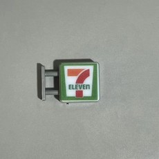 711便利店創意冰箱貼 趣味冰箱貼 磁貼 冰柜超市模型 3D立體發光擺件 家居裝飾, 正方形711【電池供電】