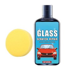 120ml 자동차 유리 수리 용액 스펀지 포함 흠집 제거액 차량 앞유리 물 얼룩 창문 코팅 디테일링 케어 폴리싱 액체 차고용 트럭용, 120ml 자동차 유리 수리 용액 스펀지 포함, 흠집
