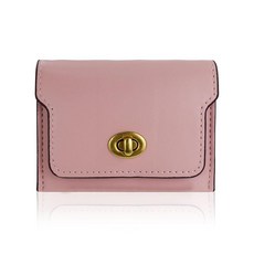 [ 1263533 ] AfitLulu 여성용 레트로 래치 아코디언 지갑 퀵 릴리즈 패션 PU 가죽 3포켓 소형 동전/현금/카드용 핑크