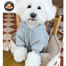 프로센터 크레용펫 무지 기모 강아지 후드티 강아지옷 강아지겨울옷 따뜻한, 기모 후드티 네이비 L