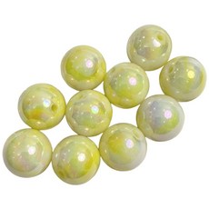 臺灣現貨 手工飾品Diy手作材料 雙色鍍彩漸變珠 16mm圓珠 手機鏈串珠材料耳環配件, 雙色鍍彩黃色, 1套裝