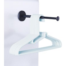 마그네틱 행거 정리함 랙 세탁기나 건조기를 위한 확장 가능한 옷걸이 스태커 공간 절약형 보관 홀더 옷걸이를 손에 들고 보관하기 검은색 1팩, 1