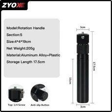 Insta360 X4 용 셀카 스틱 총알 시간 회전 핸들 삼각대 알루미늄 합금 액세서리, 04 Handle