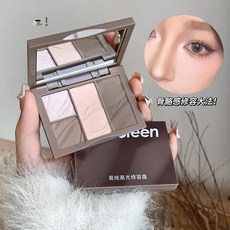 kobeleen 四色修容盤 高光修容盤 鼻影陰影 啞光立體提亮面部眼影盤 修飾膚色 新手綜合盤, 1個, 超細膩 高光修容盤7g