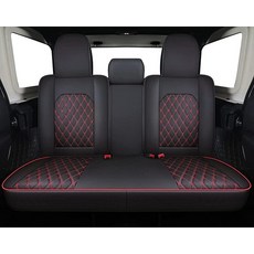 Aierxuan 지프 랭글러 JK JL 4도어 뒷좌석 커버 맞춤형 핏 2007-2026 언리미티드 루비콘 392 사하라 윌리스 스포츠 하이 고도 4X4 트럭 픽업 방수 가죽 (, 뒷좌석/블랙-레드