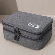 아템트 전자 디지털 보관가방, 1개, 그레이 더블지퍼