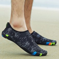 남성신발 아쿠아슈즈 슬립온 블랙비치 패턴 워터웨어