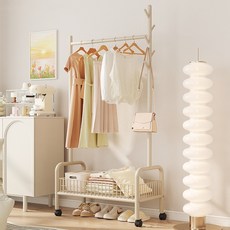 Zuge 이동식 철제 옷걸이행거 시스템행거 60cm/120cm, 크림화이트