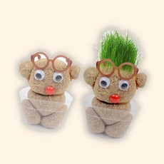 (수담스토어) 초등 잔디인형 토피어리 만들기 물컵 잔디키우기 5.5 9.5cm