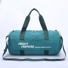 旅行包男女大容量乾溼分離手提袋防水斜挎包輕便行李袋運動健身包, 圓桶 綠色（乾溼隔離+鞋位）, 1個