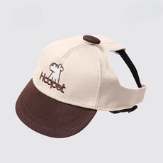 귀노출 소형견 썬캡 여름 강아지 모자 자외선 차단 외출용, 베이지 카키