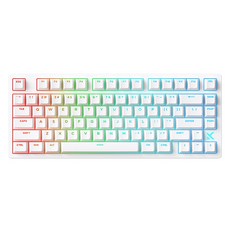 MCHOSE 제트 75 게이밍 유선 키보드 E-스포츠 에디션, 화이트, 카이화 마그네틱축, 제조사축