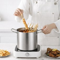 ROYAI ONE 다용도 304 스텐 파스타 냄비 오뎅탕 냄비 튀김 냄비 3.5L, 은색, 1세트, 17cm