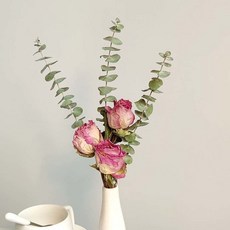 玫瑰幹花混搭花束 勿忘我diy客廳房間真花擺件 ins北歐風家居裝飾, 粉玫瑰小花束(無瓶)