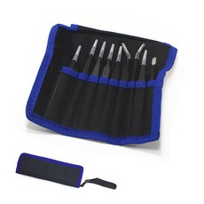 不鏽鋼鑷子 防靜電鑷子 絕緣夾 多肉植物 模型 美甲 尖頭 圓頭, 1個, 黑色