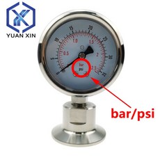 SS316L 스테인레스 스틸 다이어프램 압력 게이지 TC50.5mm/64mm bar/psi 및 psi/mpa, 02 TC64mm, 01 0-10bar