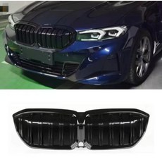 BMW 호환 고광택 블랙 그릴 1 2 3 4 5시리즈 X1 X3 X5 X6 X7 GT 전면 라디에이터 그릴, 시안 i3시리즈 2022-26 더블라인, 1개
