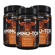 SYNTRAX Amino-Tor BCAA+glutamine保健食品 柳橙柑橘口味, 3罐, 340g