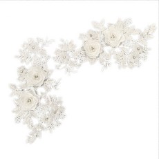 3차원 꽃 홀로우 레이스 칼라 DIY 자수 장식 1쌍, YL1840, 1개
