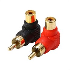 영상변환 케이블정리 RCA(M)-RCA(F) 기역자자 90도 변환젠더 1P 랜덤 신혼집선물