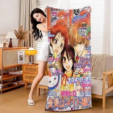 일본 애니메이션 프린트 비치 타월 등산 요가 해변 수영 러닝 흡 소프트