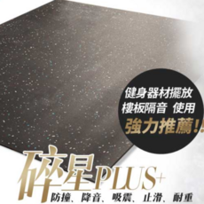 台灣製健身墊 碎星墊 圓角款 小 減震墊 啞鈴墊 隔音墊 跑步機墊 重訓墊 運動地墊, 1個, 49x49cm-藍白碎星款【1片】,厚度8mm