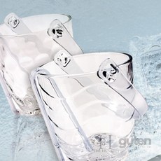 더휴즈 투명 아이스버킷 얼음통 양주얼음통집게세트, 웨이브