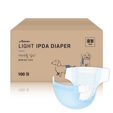 아몬스 국산 입다 절약형 여아용 애견 강아지 기저귀 100매 생리대 팬티 매너벨트, 중형, 1개, 100개입