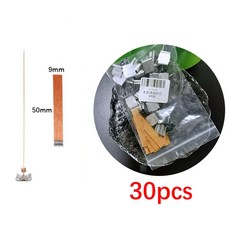개 밀랍 심지 포함 베이스 고리 파라핀 클립 용품 무연 공예 버들 나무 만들기 연소 양초 30, 04 9mm x 50mm, 1개