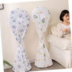 스탠드 선풍기 커버 꽃무늬 패턴 보관 덮개 방수 먼지차단 거실 침실 홈인테리어 수납, 퍼플