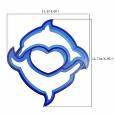 쿠키 커터 들을위한 DIY 재미있는 플라스틱 샌드위치 커터 하트 개 공룡 모양 빵 크러스트 커터 야채 몰드 메이커 278, 돌고래, 1개