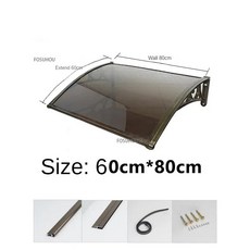 알루미늄 합금 발코니 야외 브래킷 미니 소형 호환 소형 천막 가정용 창 처마 차양 방수 캐노피 도어 헤드, 05 60x80cm, 1개