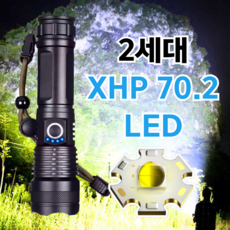 체니모 괴물밝기DX3 충전식 LED 줌 써치라이트 손전등, 2개, 블랙