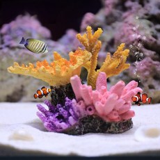 리문 어항꾸미기 장식 산호 말미잘 물고기은신처 놀이터, 1개, 산호모듬 S