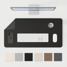 브릭사 가죽 데스크매트 마우스패드 데스크테리어 감성 책상 보호 논슬립 장패드 키보드, 블랙