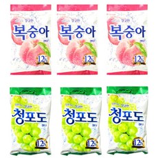 과일사탕세트 복숭아캔디3개+청포도캔디3개 reo+864aJ, 6개