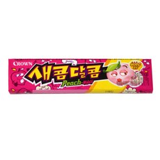크라운제과 새콤달콤 복숭아 29g 단품 츄잉 카라멜 비타민C 군것질, 1개