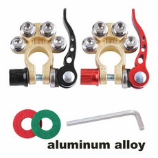 24V 12V 자동차 배터리 터미널 알루미늄 합금 포지티브 및 네거티브 전원 러그 포스트 퀵 릴리스 배터리 상단 클립 커넥터, 1Pair