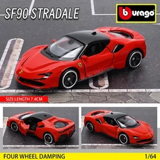 Bbugo 1:64 페라리 SP3 SP1 458 ENZO F40 F12TDF SF90 자동차 모델 시리즈 크리스마스 소년 선물 완구, 08 SF90 STRADALE, 1