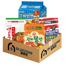 봉지라면 세트 (팔도 비빔면 5P + 열무비빔면 4P + 진비빔면 4P + 진짜쫄면 4P), 2세트