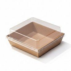 봄91 크라프트 정사각 도시락 중 12 x 11 x 3.5 cm, 20개, 1개