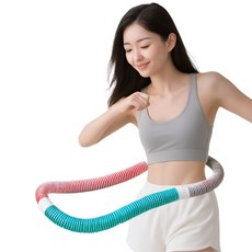 하클 허리운동 소프트 스프링 훌라후프 뱃살 다이어트, 1개, 레인보우삼색, 1.4kg