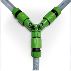 한진 만능 호스 연결구 Y형 커넥터 벨브차단형 16mm, 1개